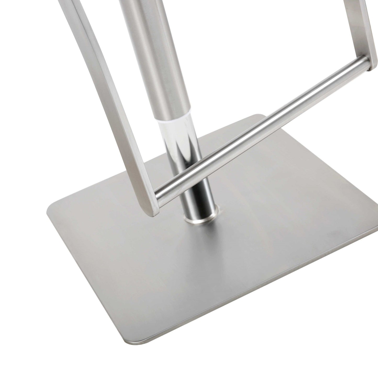 HomeRoots 21 x 20 x 36-46 White Stainless Steel Bar Stool