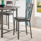 HomeRoots 21' x 20' x 44' 2-Piece Espresso And Dark Bronze Counter Height Chair