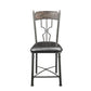 HomeRoots 21' x 20' x 44' 2-Piece Espresso And Dark Bronze Counter Height Chair