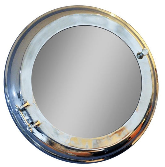 HomeRoots 21" x 21" x 3.5" Aluminum Wall Mirror with Storage
