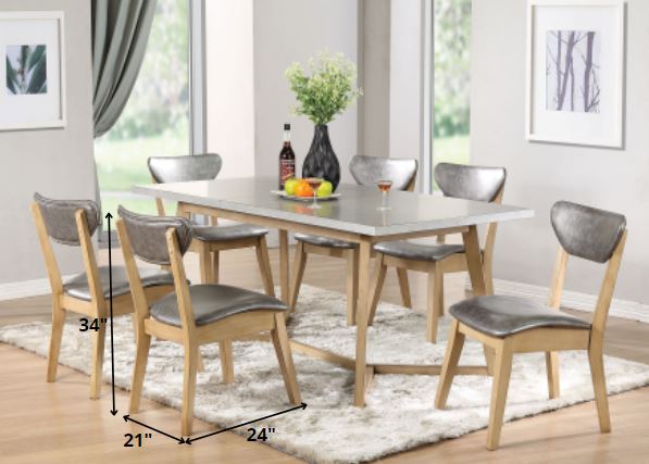 HomeRoots 21' x 24' x 34' 2-Piece Silver And Antique Beige Side Chair