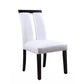 HomeRoots 21" x 26" x 39" Black Wood Side Chair With White Faux Leather Upholstered Seat