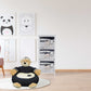 HomeRoots 21.65" x 21.65" x 19.68" Bear Chair With White and Navy Blue Finish