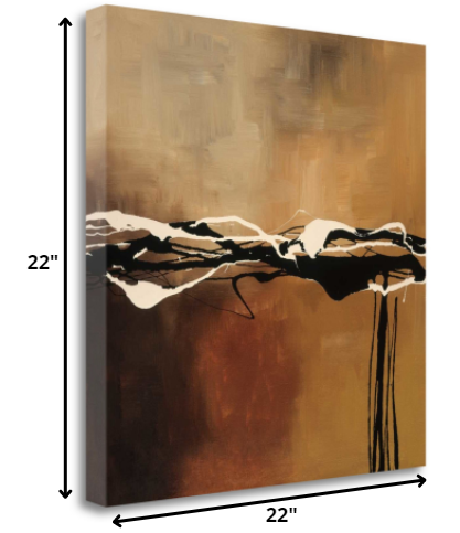 HomeRoots 22" Abstract Shades of Brown 2 Giclee Wrap Canvas Wall Art