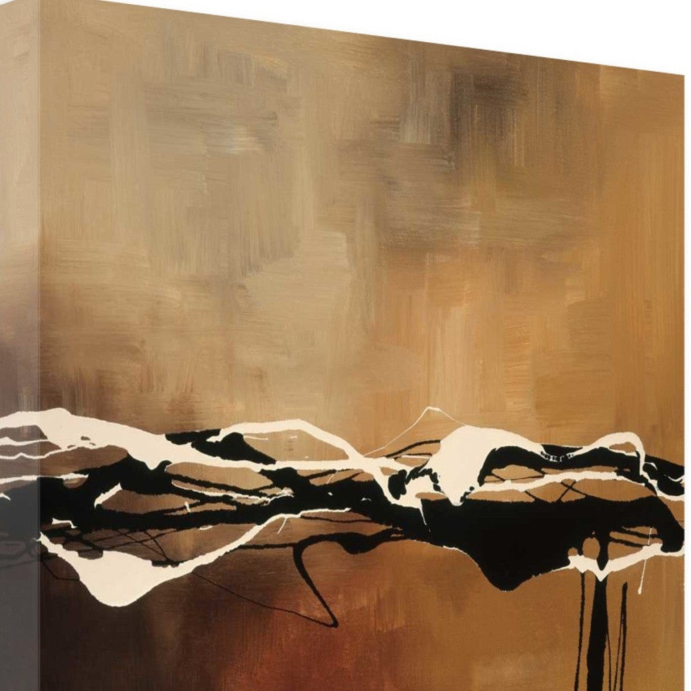 HomeRoots 22" Abstract Shades of Brown 2 Giclee Wrap Canvas Wall Art