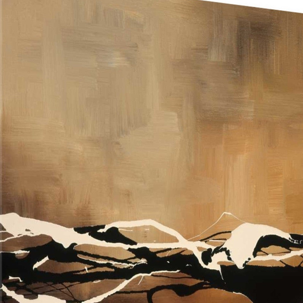 HomeRoots 22" Abstract Shades of Brown 2 Giclee Wrap Canvas Wall Art