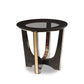 HomeRoots 22" Black Crocodile And Rosegold End Table