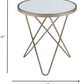 HomeRoots 22" Brass And Clear Glass Round End Table