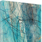 HomeRoots 22" Bright Blue Abstract Print Giclee Canvas Wall Art