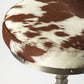 HomeRoots 22" Brown And White And Silver Backless Bar Chair With Footrest