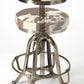 HomeRoots 22" Brown And White And Silver Backless Bar Chair With Footrest