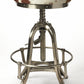 HomeRoots 22" Brown And White And Silver Backless Bar Chair With Footrest