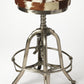 HomeRoots 22" Brown And White And Silver Backless Bar Chair With Footrest