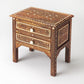 HomeRoots 22" Brown And White Solid Wood Frame Standard Accent Chest With Two Drawers