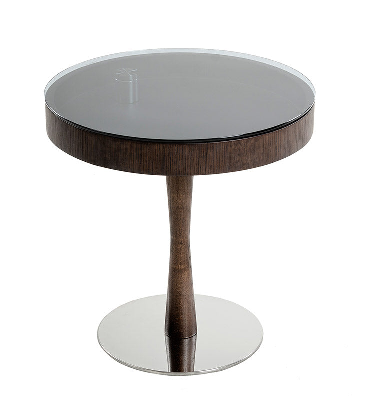 HomeRoots 22" Brown Oak Veneer Round End Table