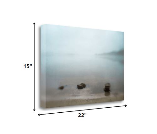 HomeRoots 22" Calming Water's Edge Giclee Wrap Canvas Wall Art
