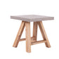 HomeRoots 22" Concrete and Solid Acacia Wood End Table