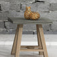 HomeRoots 22" Concrete and Solid Acacia Wood End Table