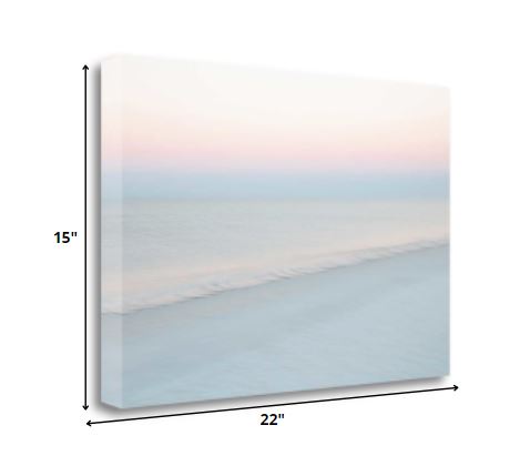 HomeRoots 22" Cotton Candy Beach Sky 1 Giclee Wrap Canvas Wall Art