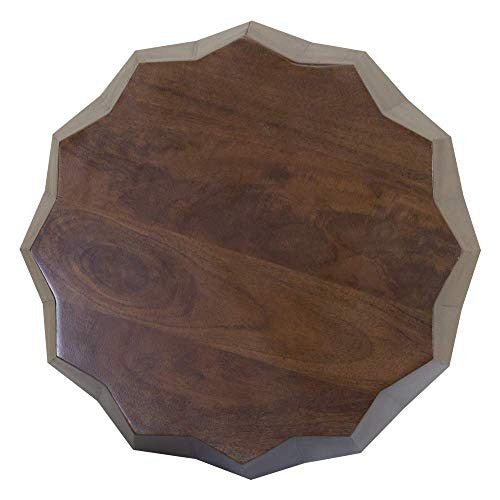 HomeRoots 22" Deep Brown And Dark Brown Solid Wood End Table