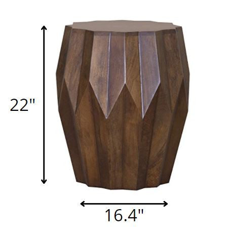 HomeRoots 22" Deep Brown And Dark Brown Solid Wood End Table