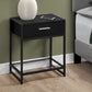 HomeRoots 22" End Table With Drawer And Shelf in Black Finish
