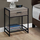 HomeRoots 22" End Table With Drawer And Shelf in Black and Deep Taupe Finish