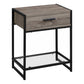 HomeRoots 22" End Table With Drawer And Shelf in Black and Deep Taupe Finish