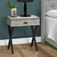 HomeRoots 22" End Table With Drawer in Black and Gray Finish