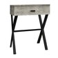 HomeRoots 22" End Table With Drawer in Black and Gray Finish
