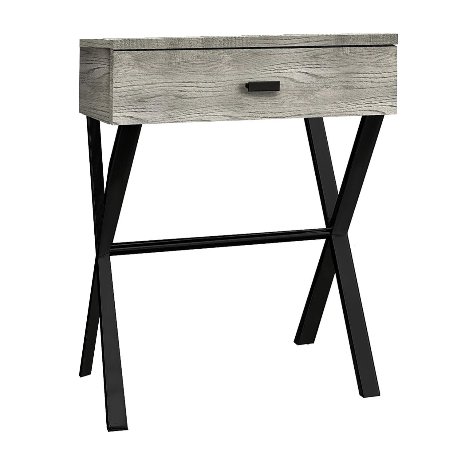 HomeRoots 22" End Table With Drawer in Black and Gray Finish