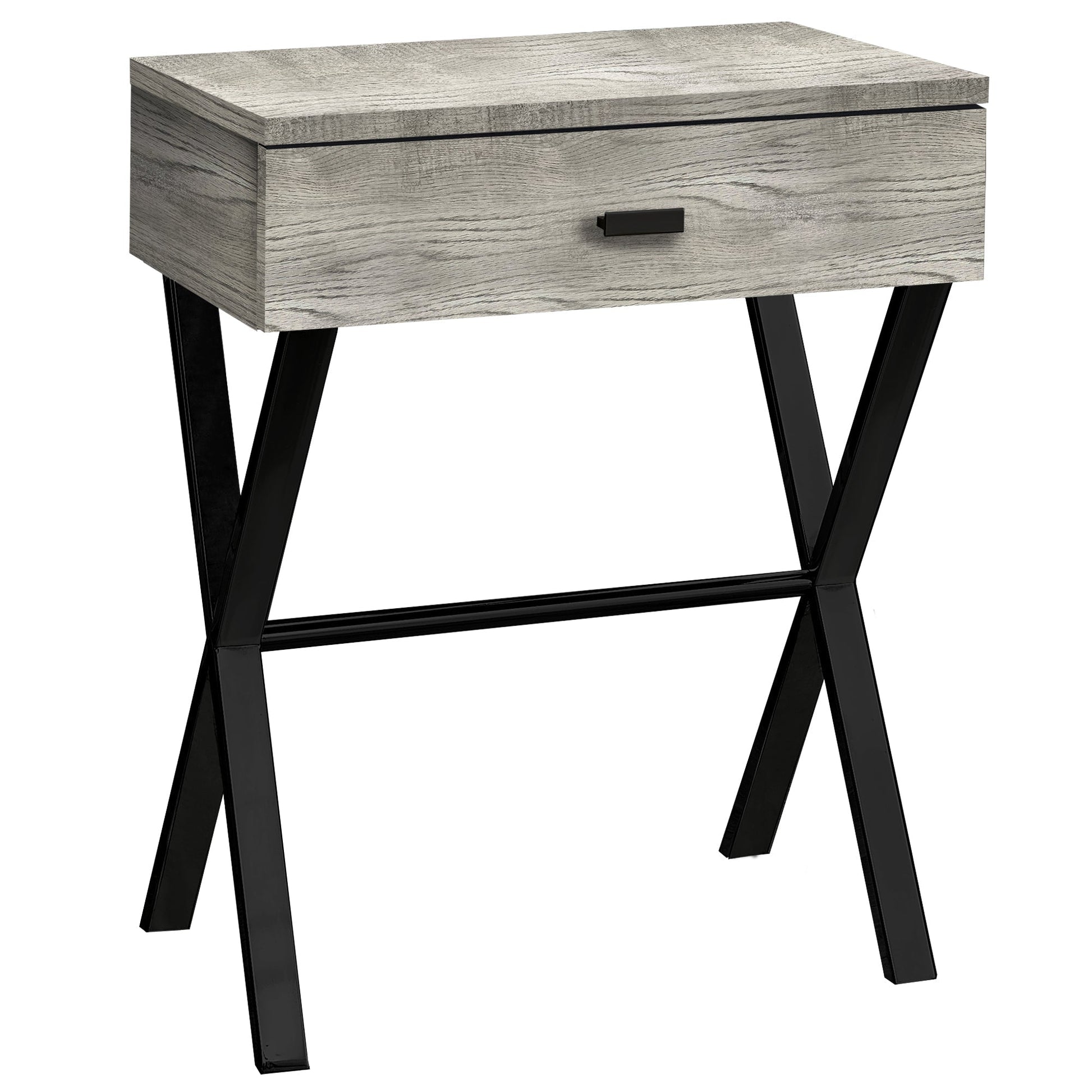 HomeRoots 22" End Table With Drawer in Black and Gray Finish