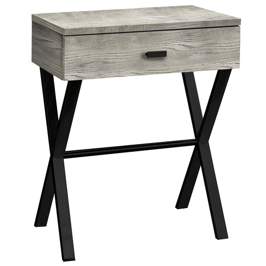 HomeRoots 22" End Table With Drawer in Black and Gray Finish