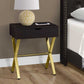 HomeRoots 22" End Table With Drawer in Gold and Dark Brown Finish