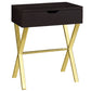 HomeRoots 22" End Table With Drawer in Gold and Dark Brown Finish