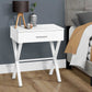 HomeRoots 22" End Table With Drawer in White Finish