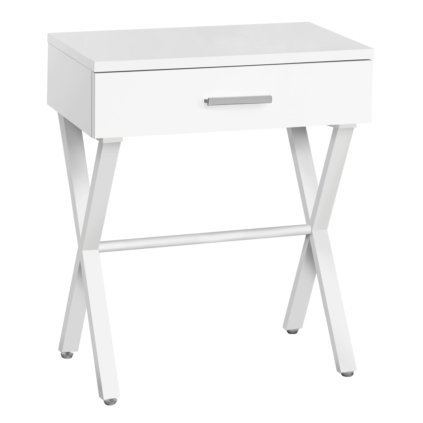 HomeRoots 22" End Table With Drawer in White Finish