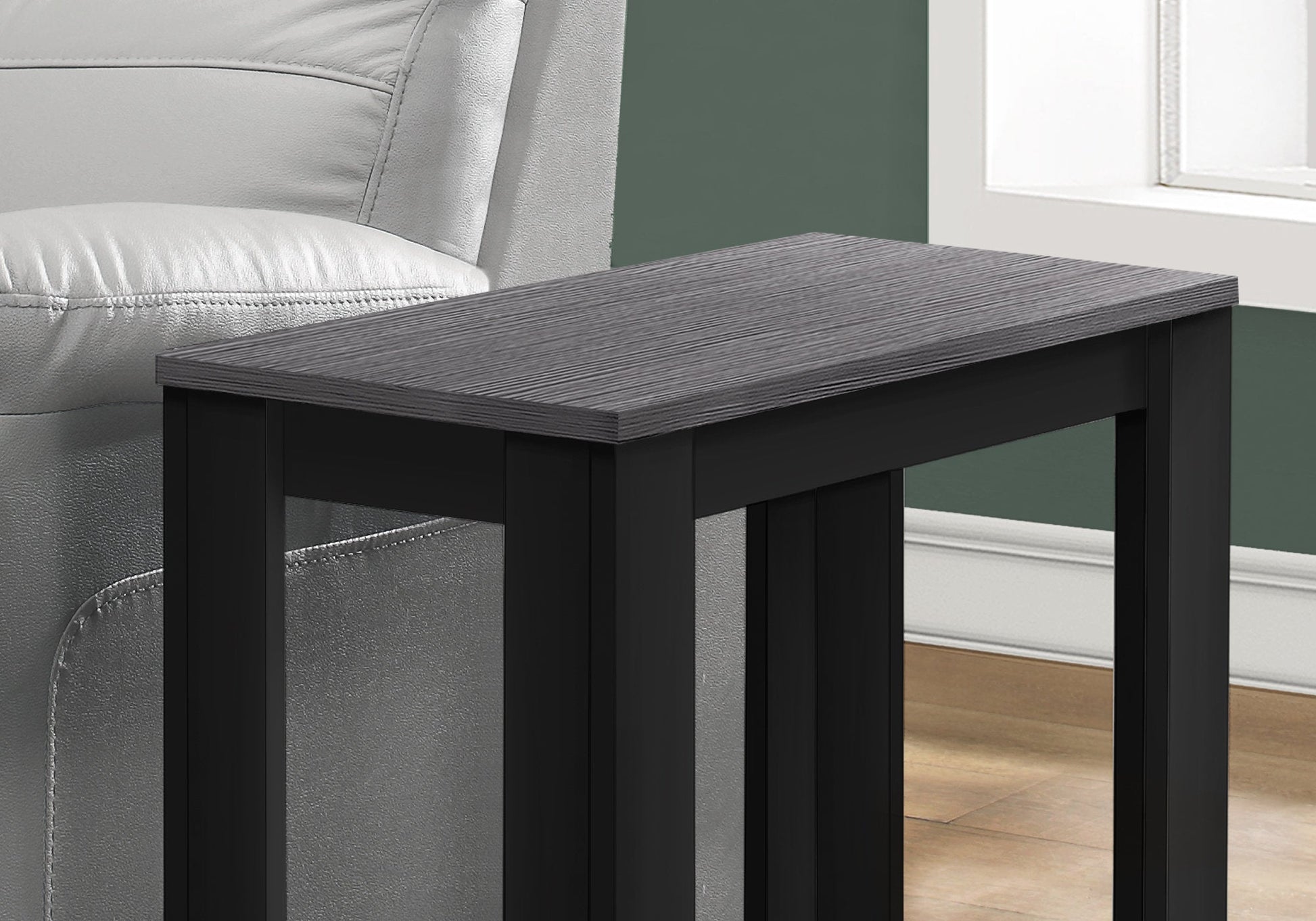 HomeRoots 22" End Table With Shelf in Black and Gray Finish