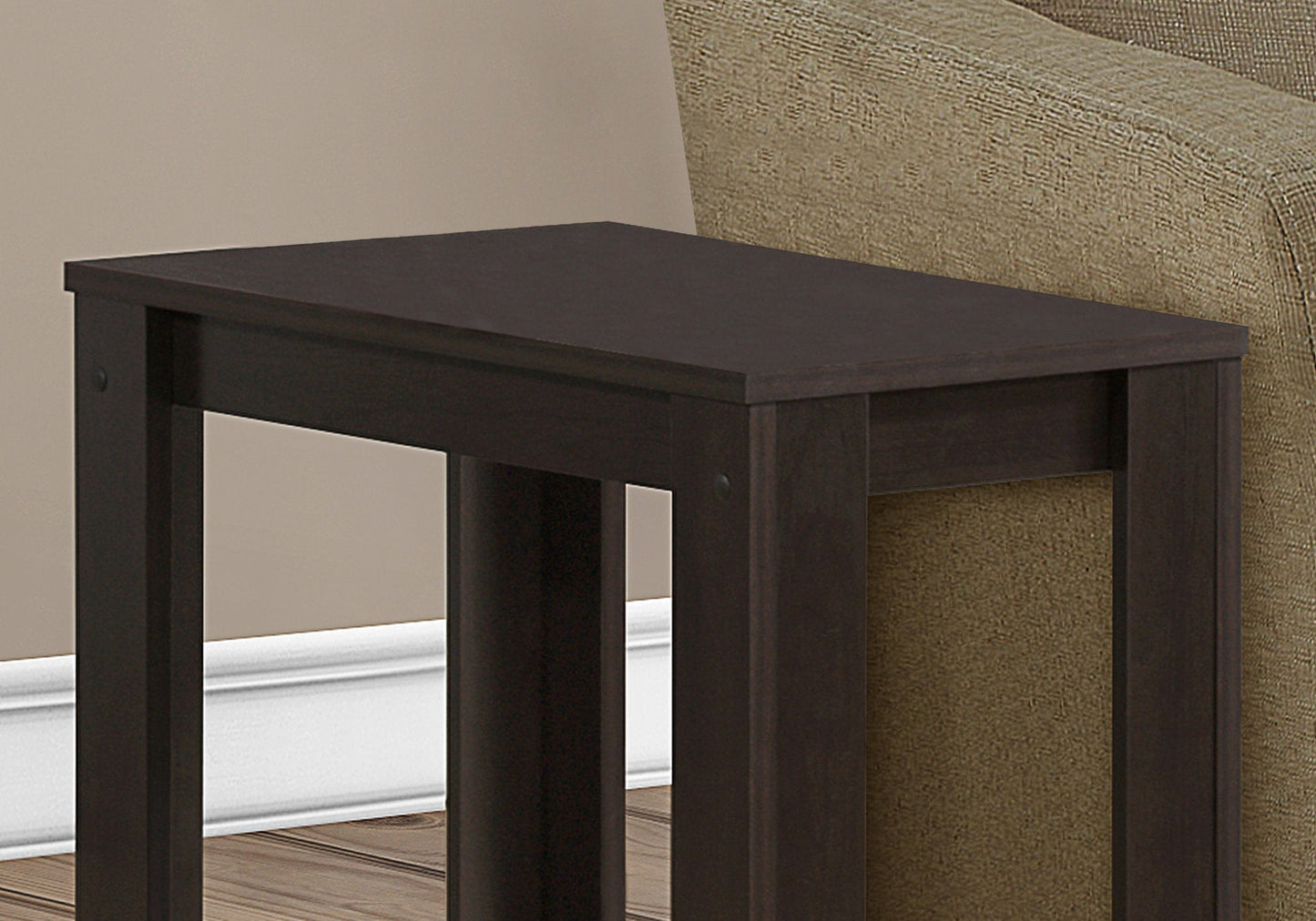 HomeRoots 22" End Table With Shelf in Dark Brown Finish