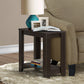 HomeRoots 22" End Table With Shelf in Dark Brown Finish