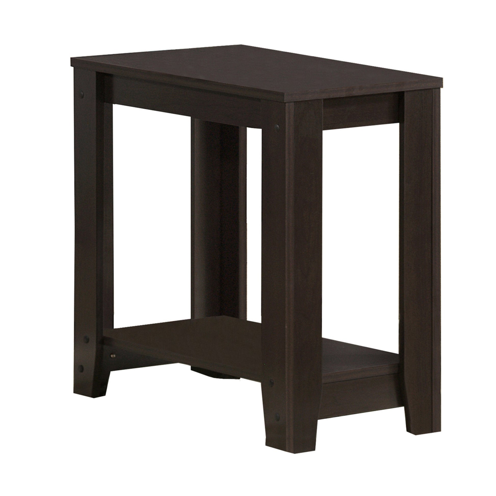 HomeRoots 22" End Table With Shelf in Dark Brown Finish