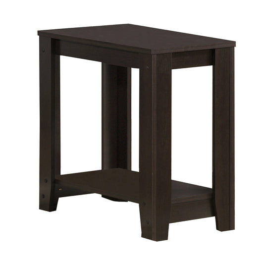 HomeRoots 22" End Table With Shelf in Dark Brown Finish