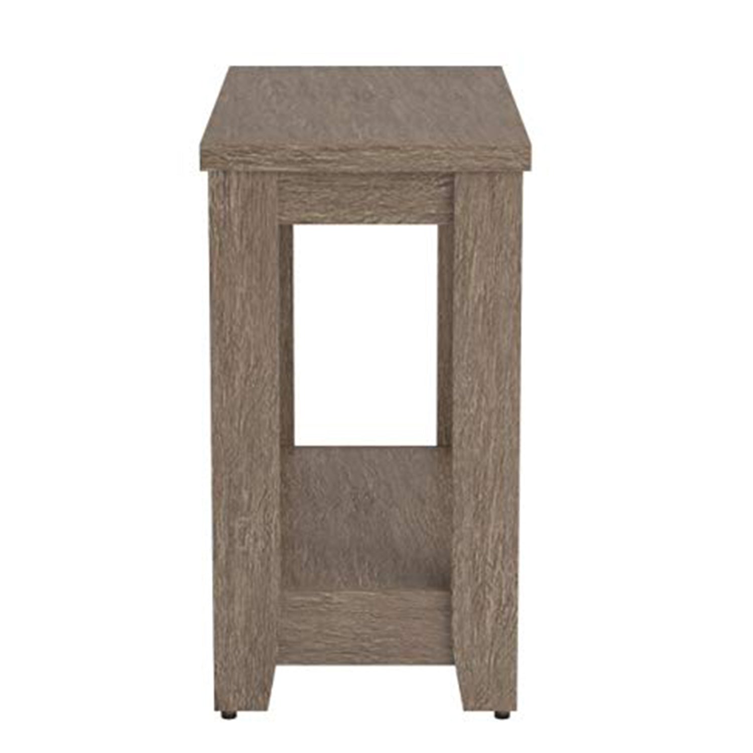 HomeRoots 22" End Table With Shelf in Deep Taupe Finish