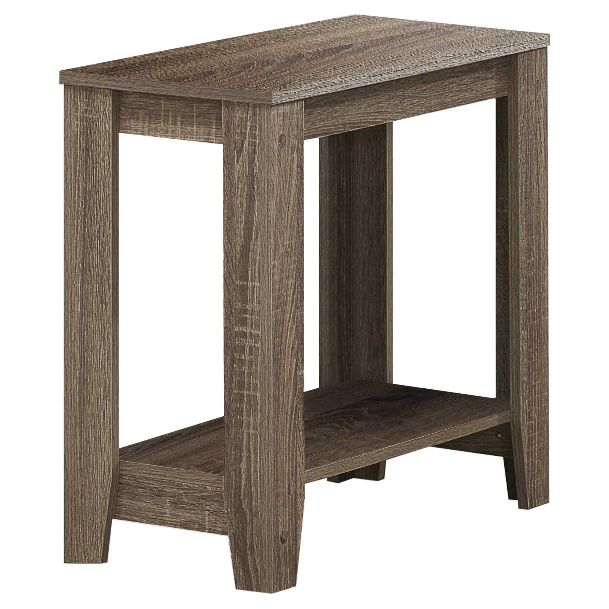 HomeRoots 22" End Table With Shelf in Deep Taupe Finish
