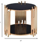 HomeRoots 22" Glass Round End Table With Shelf in Gold and Black Finish