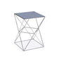 HomeRoots 22" Glass and Stainless Steel End Table