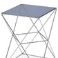 HomeRoots 22" Glass and Stainless Steel End Table