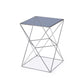 HomeRoots 22" Glass and Stainless Steel End Table