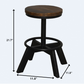 HomeRoots 22" Iron Backless Chair With Footrest in Brown and Black Finish