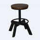 HomeRoots 22" Iron Backless Chair With Footrest in Brown and Black Finish